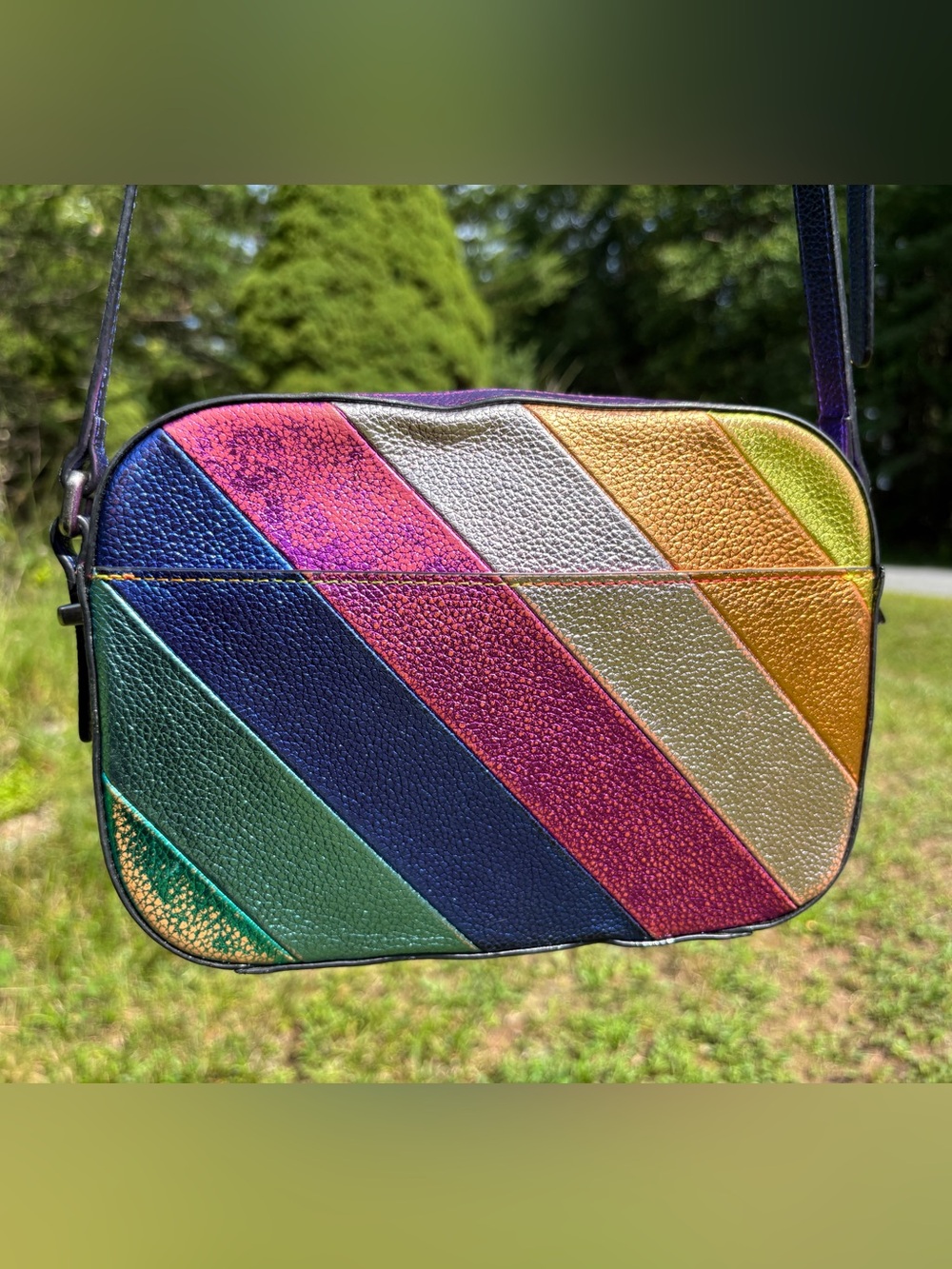 Kurt Geiger Rainbow Leather Crossbody Bag - Picture 3 of 17